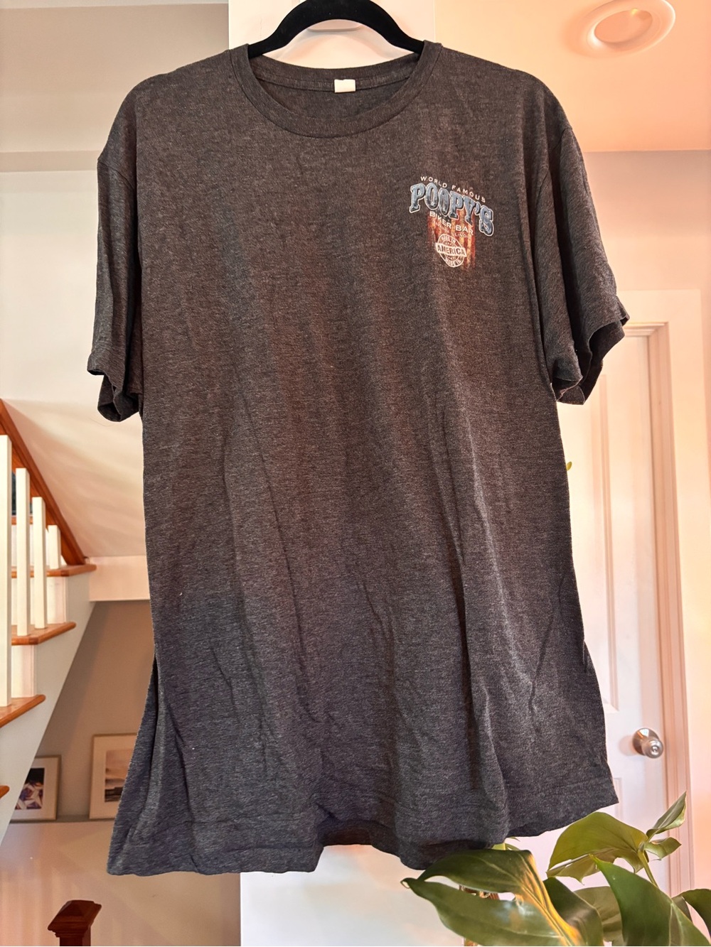 Poopy’s Men's Charcoal Graphic Tee - Size XL